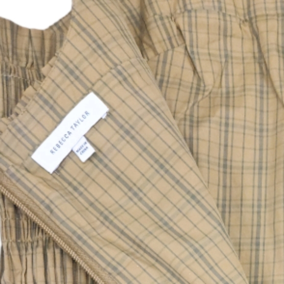 NEW Rebecca Taylor Smocked Plaid Mini Dress SZ 16 - Picture 13 of 13